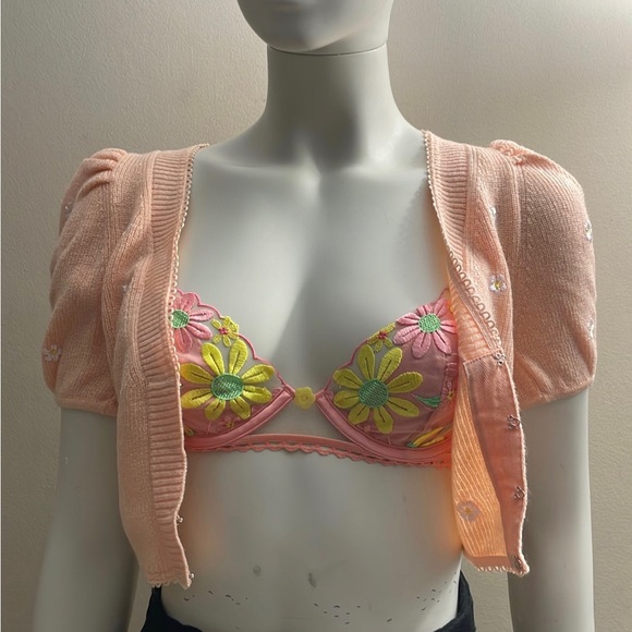 FOR LOVE & LEMONS Embroidered Buds Cardigan - Picture 5 of 7